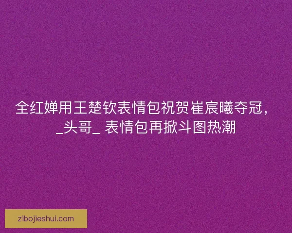 全红婵用王楚钦表情包祝贺崔宸曦夺冠，_头哥_ 表情包再掀斗图热潮