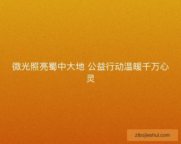 微光照亮蜀中大地 公益行动温暖千万心灵