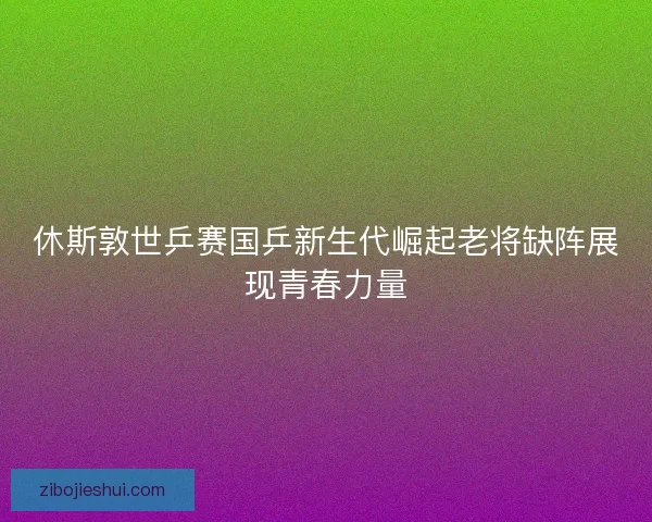 休斯敦世乒赛国乒新生代崛起老将缺阵展现青春力量 休斯敦世乒赛国乒新生代崛起老将缺阵展现青春力量