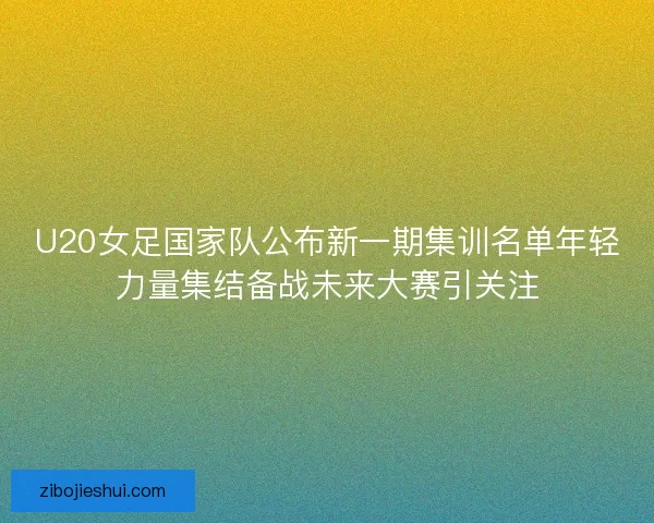 U20女足国家队公布新一期集训名单年轻力量集结备战未来大赛引关注 U20女足国家队公布新一期集训名单年轻力量集结备战未来大赛引关注